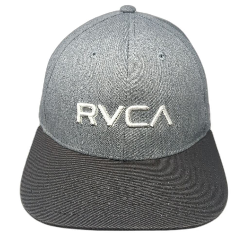 RVCA Snapback Gray Black One Size Two Tone Embroidered Logo Mid Adjustable Hat